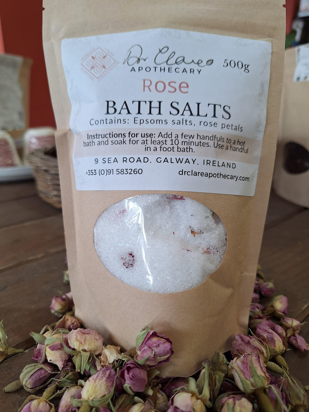 Epsom Salts with Rose Petals, , Beauty, epsom-salts-with-rose-petals, [], DrClareApothecary