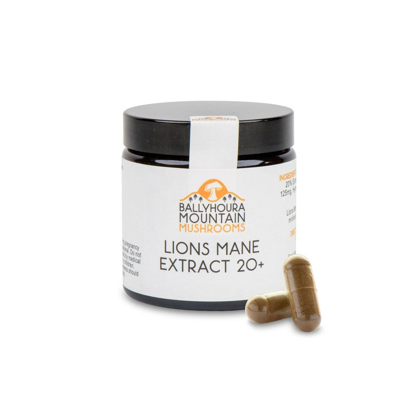 Ballyhoura Lion's Mane Extract 20+ 60 capsules, , Supplements, ballyhoura-lions-mane-extract-20-60-capsules, [