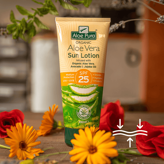 Organic Aloe Vera Sun Lotion SPF 25 & Free Aloe Vera Lotion*