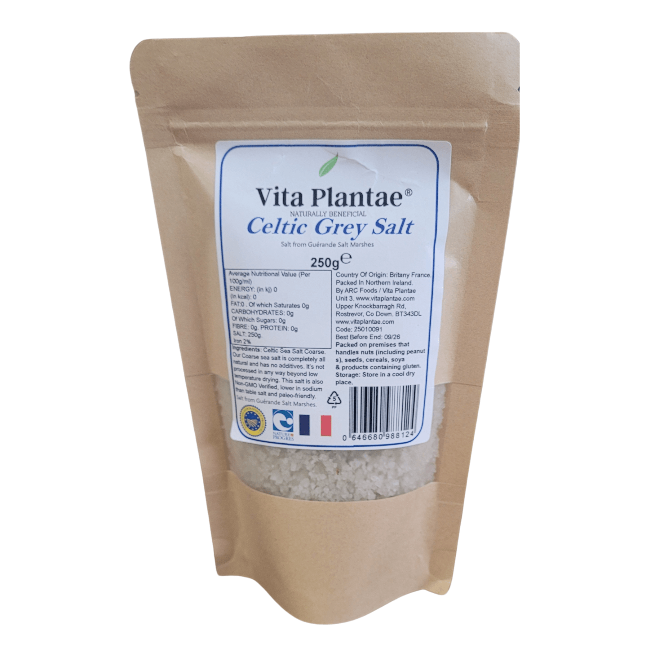 Vita Plantae Celtic Sea Salt - Coarse 250g, , Foods, vita-plantae-celtic-sea-salt-coarse-250g, [], DrClareApothecary