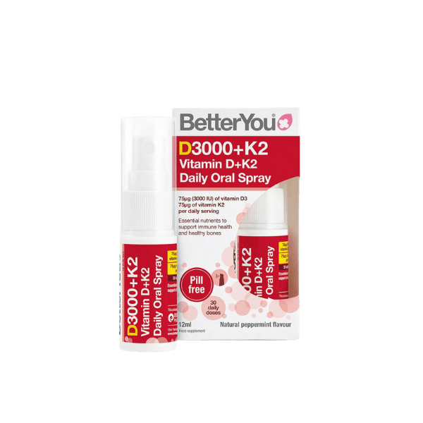 Better You D3000+K2 Vitamin D+K2 Daily Oral Spray 15ml - DrClareApothecary